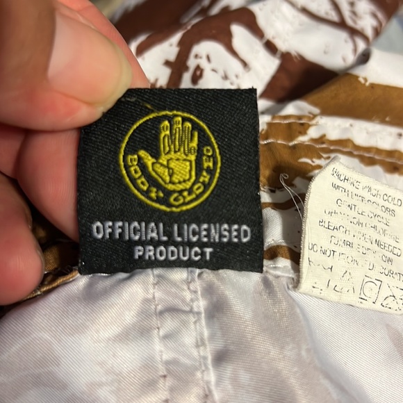 BodyGlove swim Trunks Size 34 Color White and Brown with one Side pocket - Picture 9 of 9